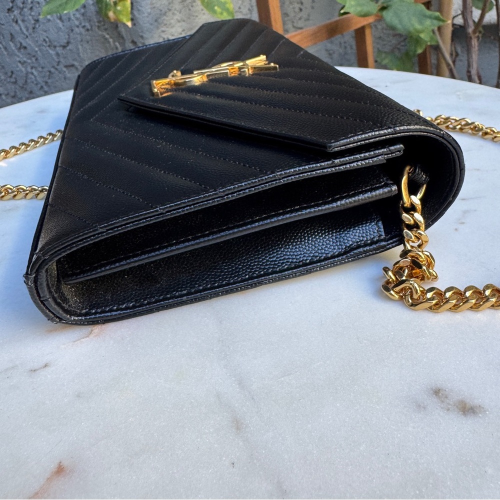 Saint Laurent Cassandre Matelassé Envelope Chain Wallet Crossbody - Picture 9 of 16